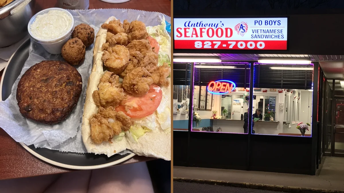 Catfish and sandwich trays ready to serve.